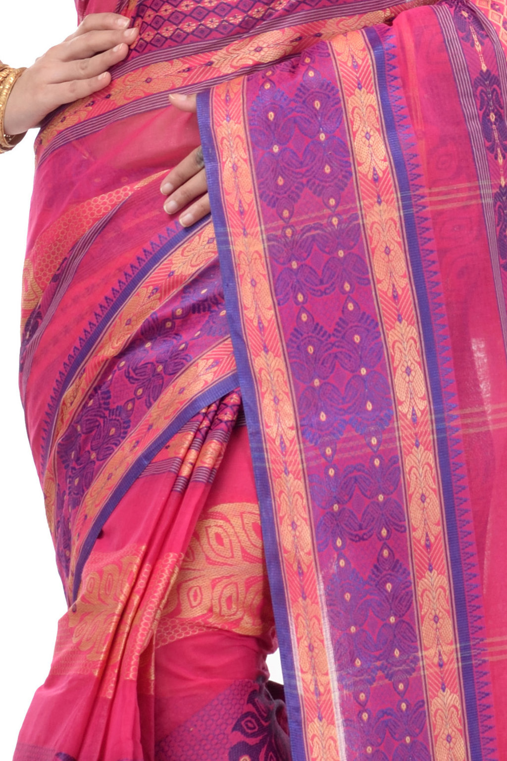 Pink Pure Cotton Saanvi Desiging Tant Saree (462)